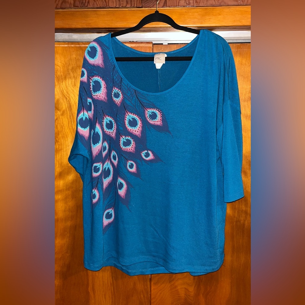 Peacock print top